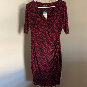 Ralph Lauren Red & Purple Wrap Dress